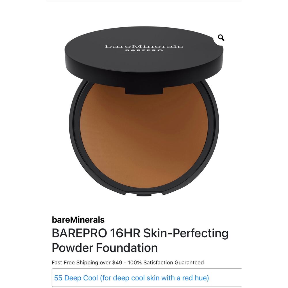 Bareminerals BAREPRO 16HR Skin-Perfecting Powder Foundation deep 55 cool - Picture 2 of 5